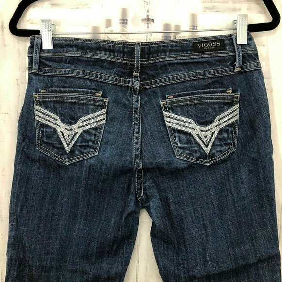 VIGOSS Juniors Size 3 Dark Wash Cropped Capri Blue Denim Jeans 21" Inseam - Picture 4 of 10